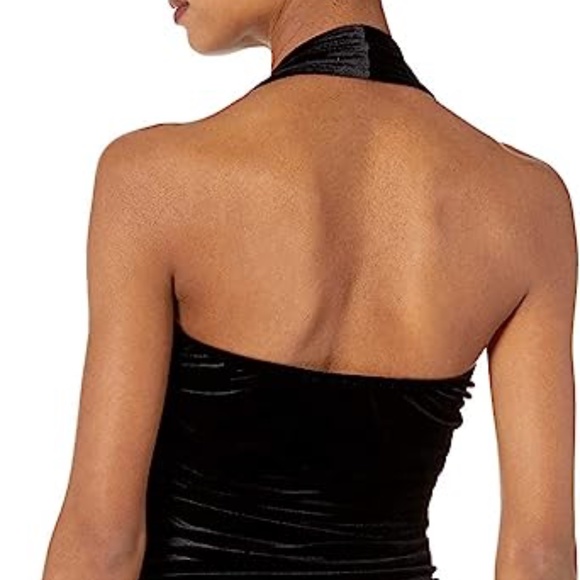 NWT Deadstock Norma Kamala Bill Ruched Dress in Black Velvet - Picture 3 of 4